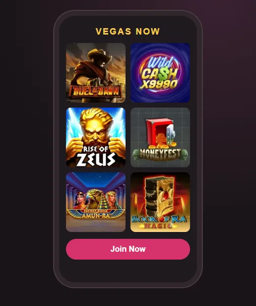 Vegas Now app-free mobile play Vegas Now pokies on a phone screen in the mobile browser, no app needed